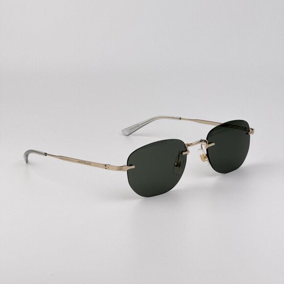 Montblanc Women Sunglasses Gold Rounded Square Rimless Frame | Model MB0303S main image 6